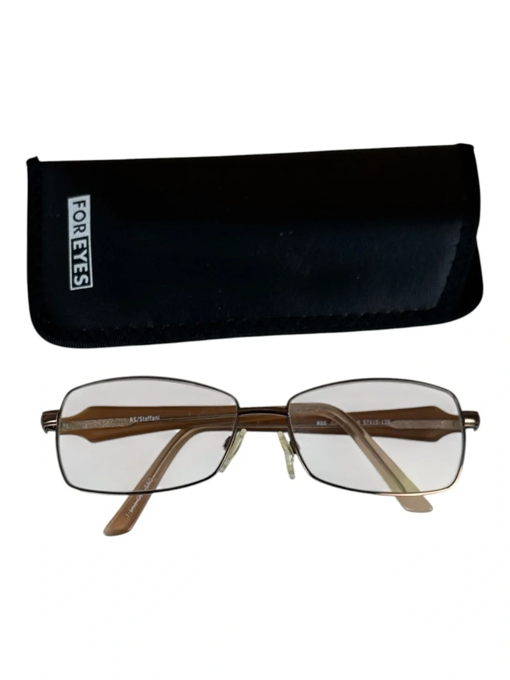 RS/Steffani Rectangular Brown Metal Rim Glasses RSS 03 COL 10 57X15-135